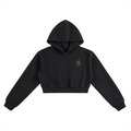 Discipline Over Motivation Cropped Hoodie — Black