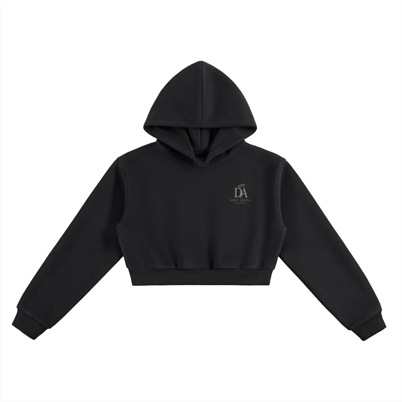 Discipline Over Motivation Cropped Hoodie — Black