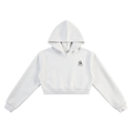 Discipline Over Motivation Cropped Hoodie — Grey, Black Print