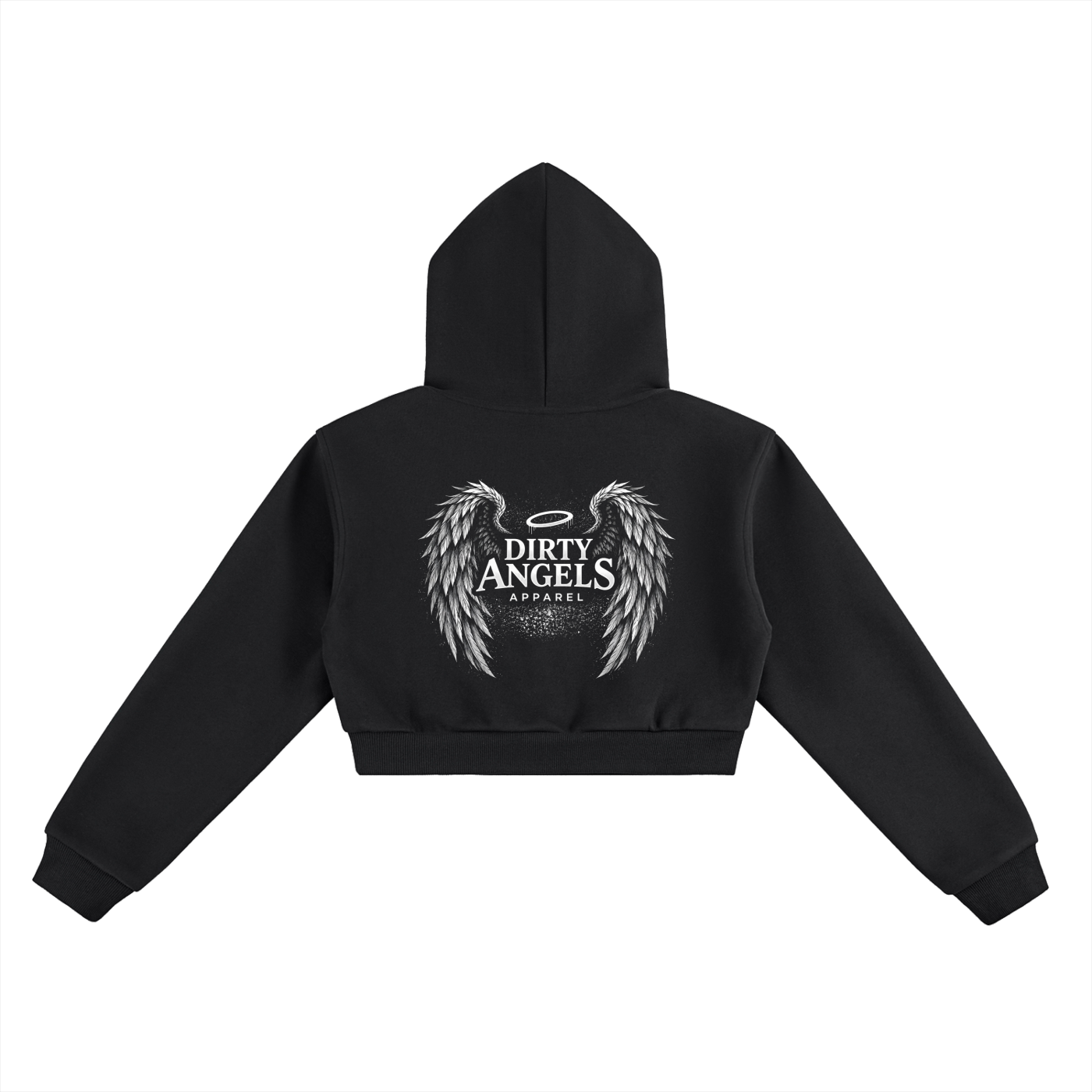 The Wings Cropped Hoodie — Black