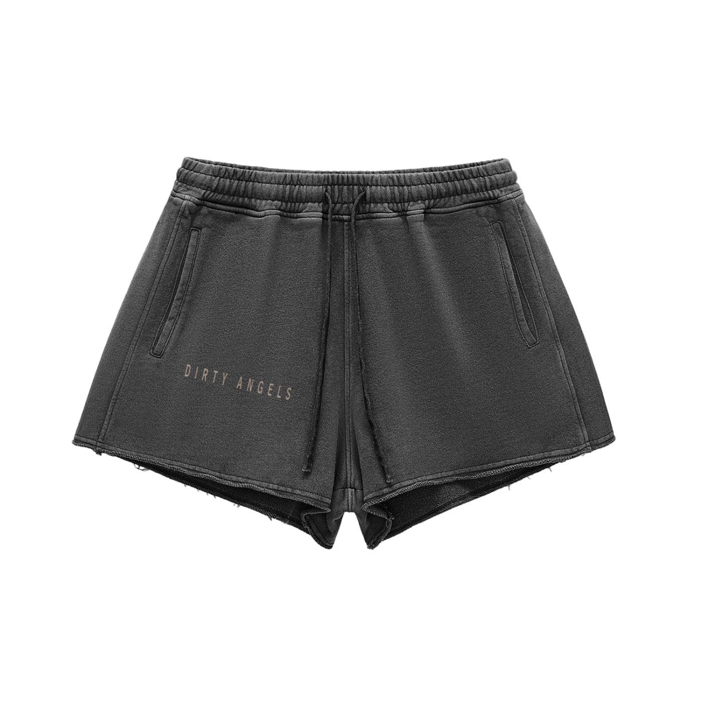 Essential Raw Edge Drawstring Shorts — Snow Wash