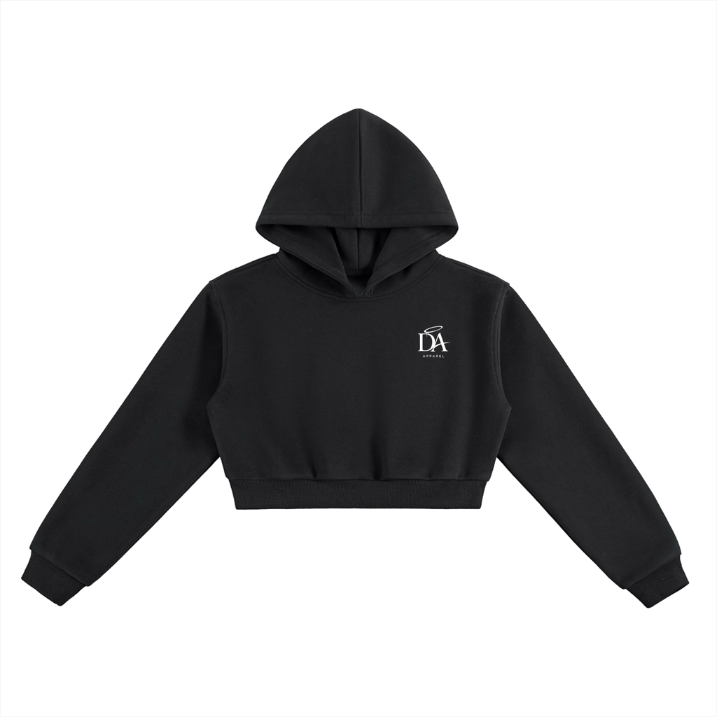 The Wings Cropped Hoodie — Black