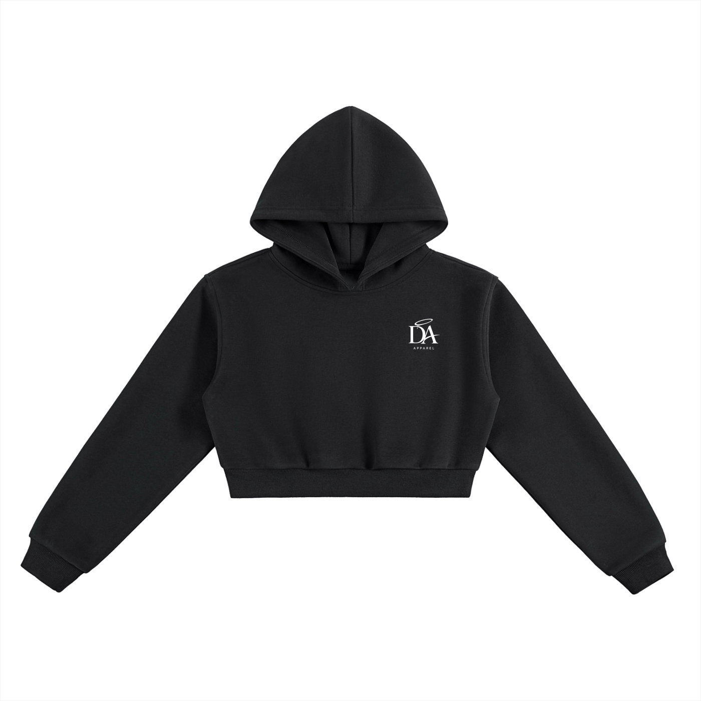 The Wings Cropped Hoodie — Black